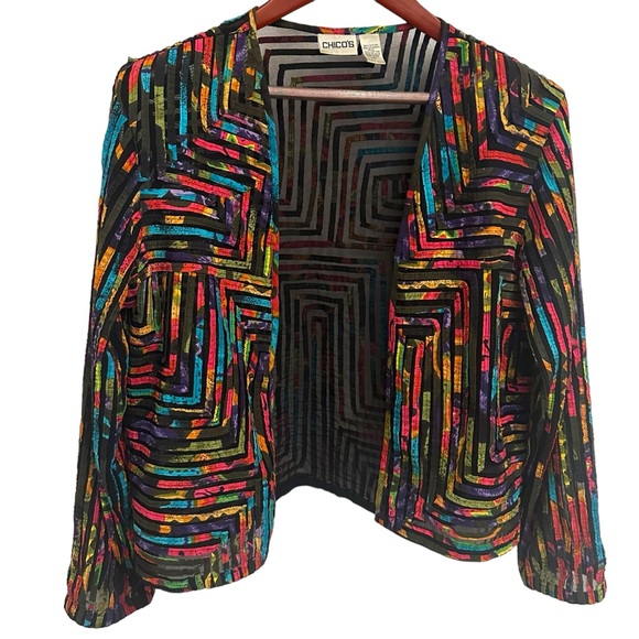 Chico's Jackets & Blazers - Chico’s Sheer Art-to-Wear Jacket M